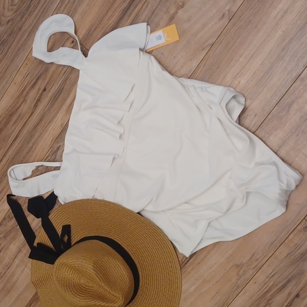 White Ruffled Swimsuit - Picture 3 of 4